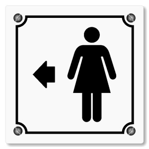 WC ženy vlevo, 100x100mm, bílá, Kansas